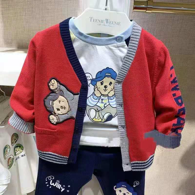 Teenie Weenie小熊童装2021春秋新款男童婴童装毛衣针织开衫外套