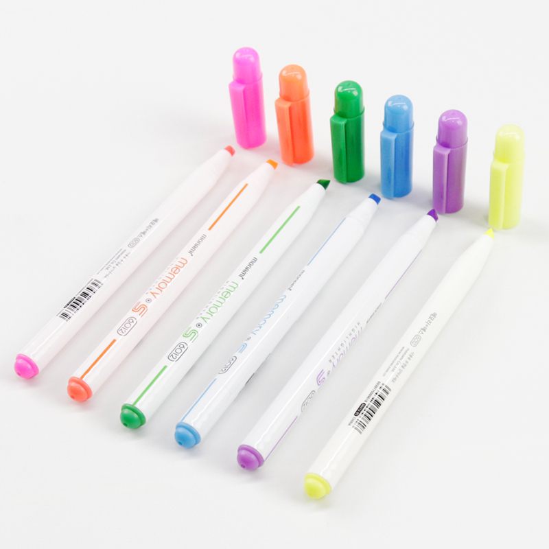 韩国monami慕那美荧光笔斜头记号笔重点标记笔学生彩色萤光涂鸦笔