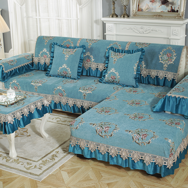 雪尼尔沙发垫欧式沙发巾四季通用真皮防滑沙发垫定做客厅沙发套罩