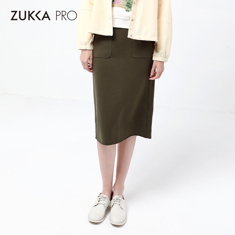 ZUKKA PRO卓卡女装秋季新款个性显瘦高腰抽绳半裙宽松半身裙