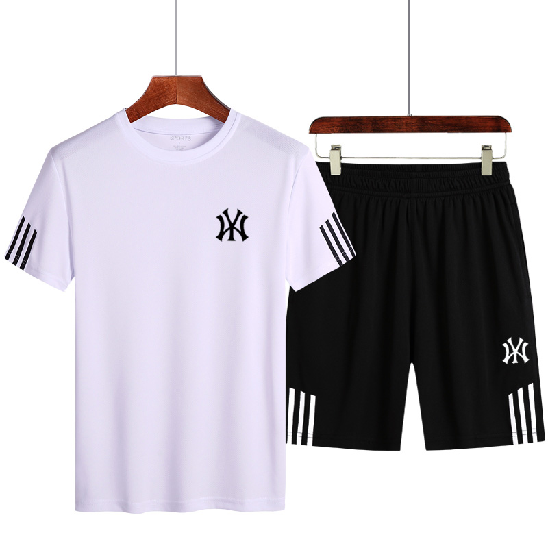 GKO（服饰）运动套装男夏季舒适短袖T恤跑步休闲短裤大码两件套潮