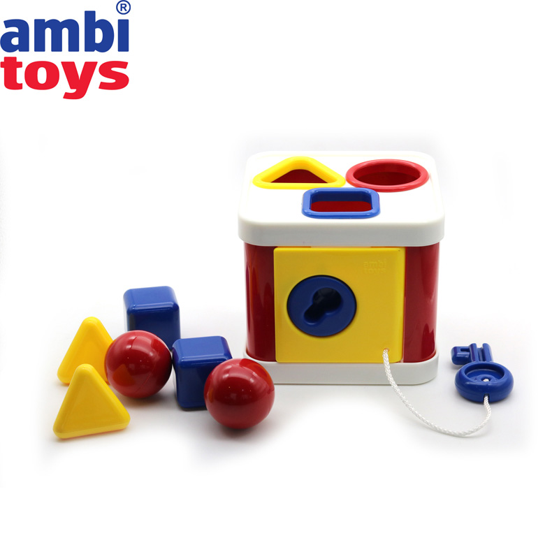 英国ambi安比婴儿几何形状锁匙盒宝宝认知配对形状多孔玩具12个月