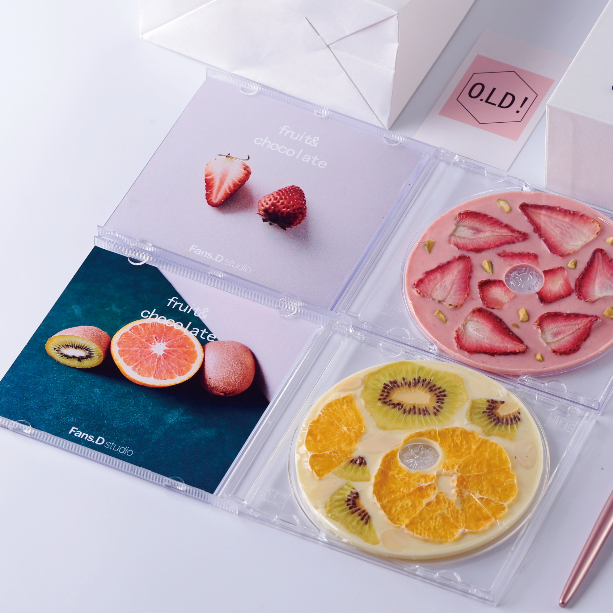 草莓水果光盘唱片cd巧克力创意diy网红少女心送女友闺蜜生日礼物