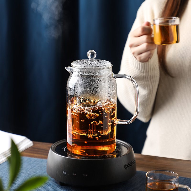 家用大容量茶壶玻璃烧水壶耐高温单壶茶水分离加热煮茶水果花茶壶