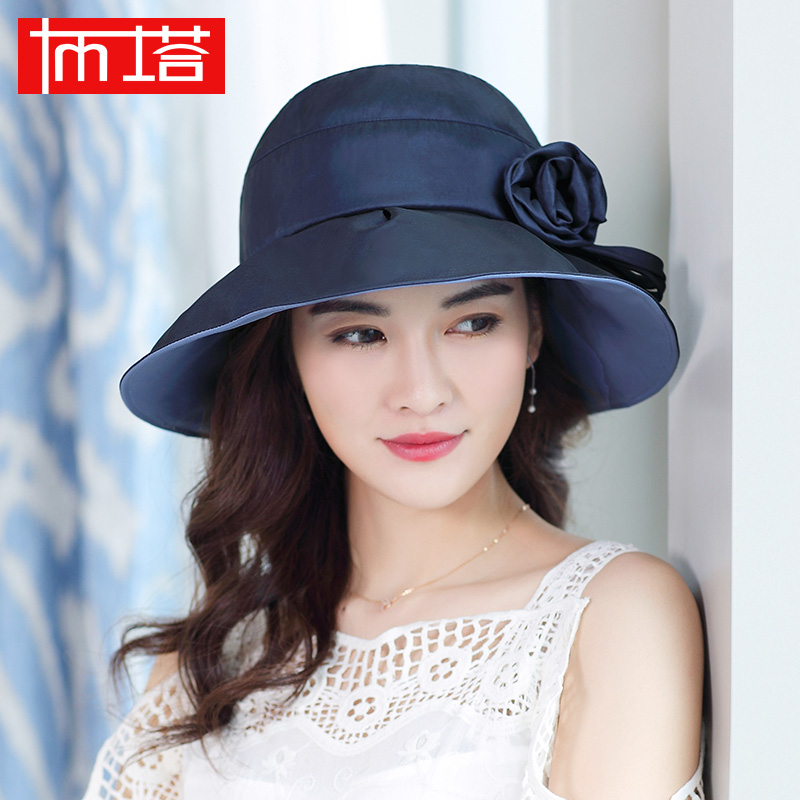 布塔女士夏季出游遮阳帽遮脸帽子防晒防紫外线可折叠太阳帽布帽