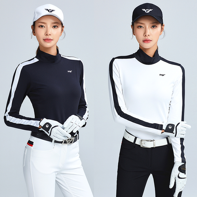 韩国代购2019秋冬高尔夫球服装女装长裤长袖T恤套装速干高领衣服