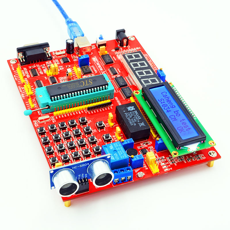 夏老师51/AVR 单片机开发板学习板实验板STC89c52RC物联网DIY套件