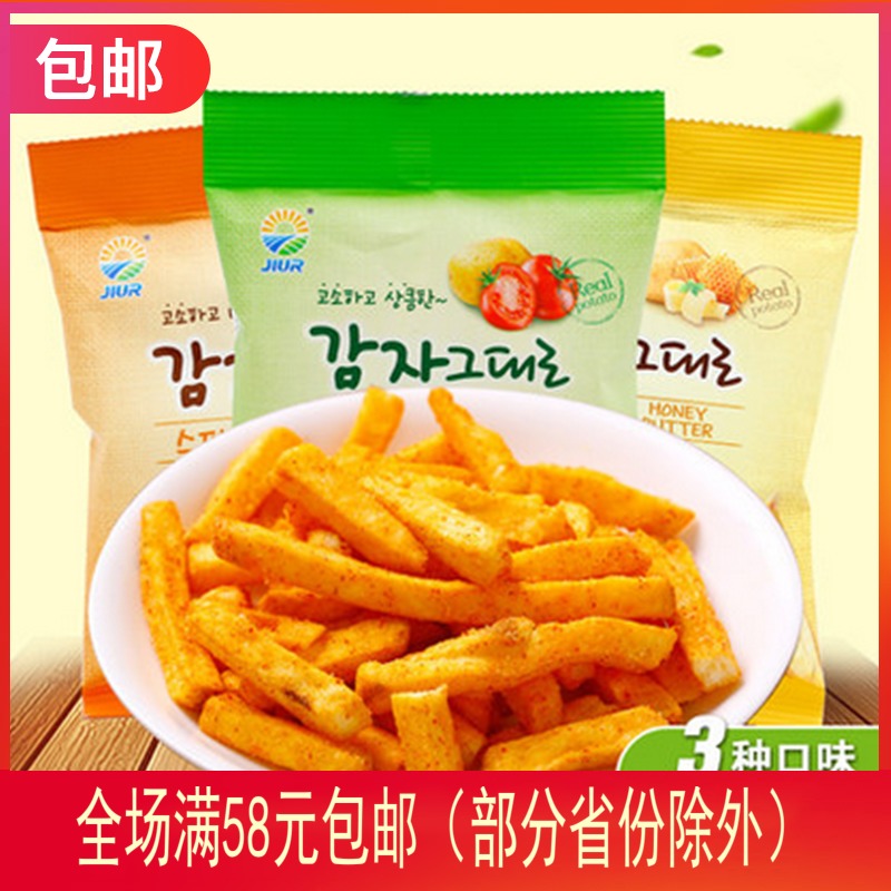 韩国进口零食品 九日土豆条54g番茄味辣味蜂蜜味薯条膨化休闲食品