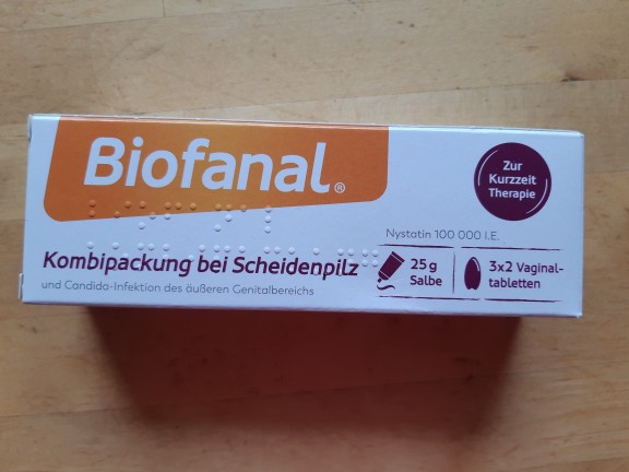 代购德国Biofanal米可定霉菌性阴道yan25g软膏＋6片阴道片剂装