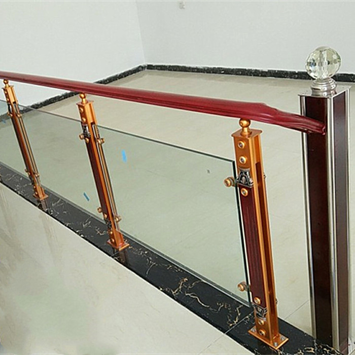 挂玻璃铝镁立柱 简约楼梯扶手 别墅室内阁楼阳台 护栏围栏栏杆