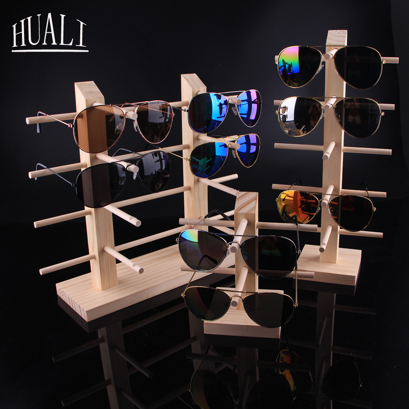 眼镜架子太阳镜展示架陈列货架落地式创意道具实木质家用收纳