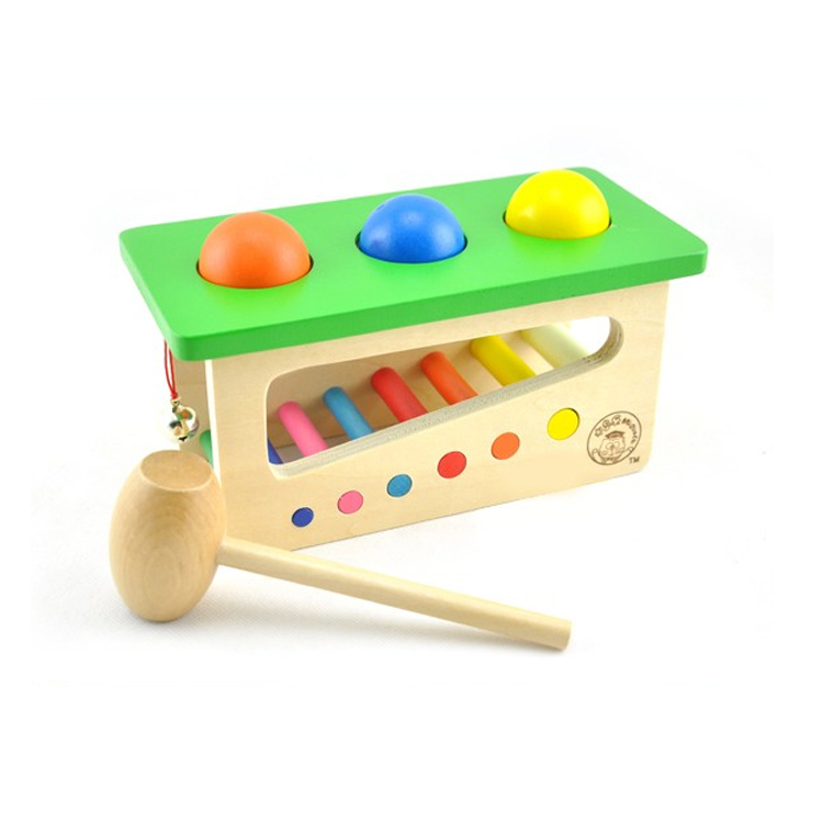 儿童早教教具幼儿园礼物玩具 智力益智玩具敲打台响声敲球台