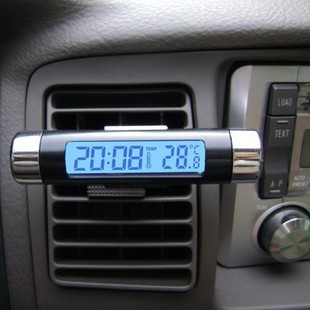车载电子钟 夜光电子钟表 温度计 汽车时钟 电子钟 车用温度计表
