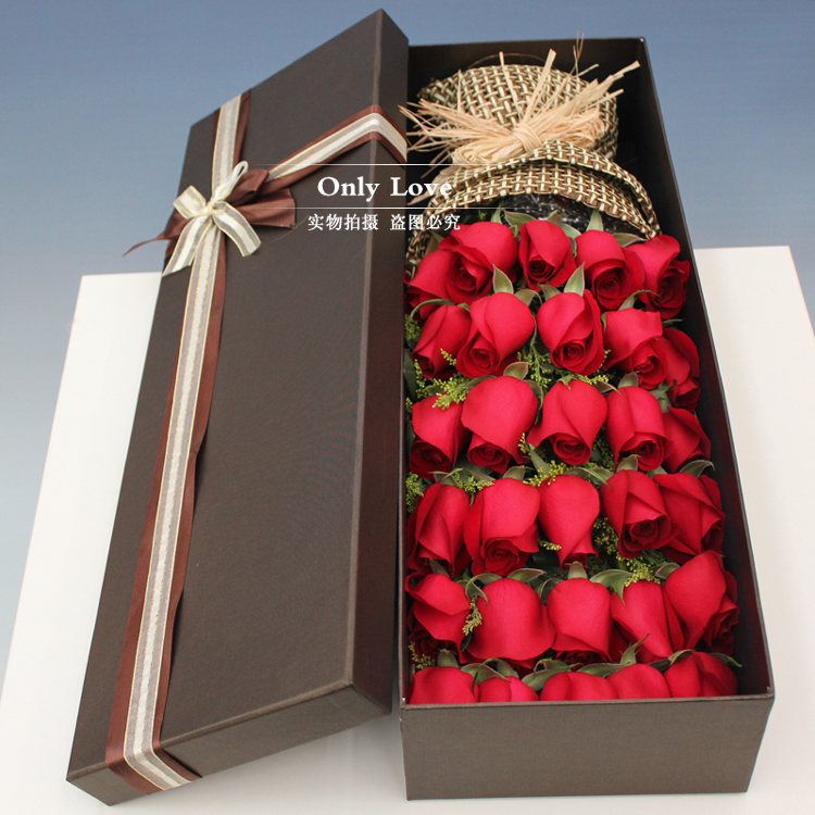 33朵红玫瑰花束礼盒生日上海鲜花速递同城订花店当天配送花上门