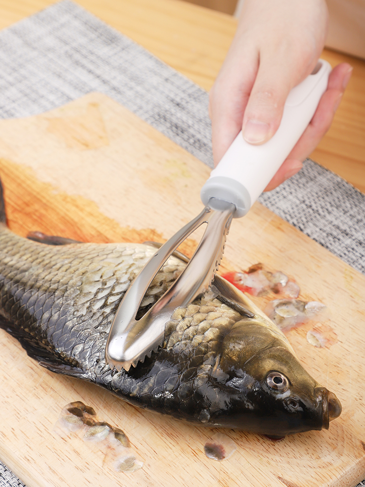 日本不锈钢鱼鳞刨刮鱼神器多功能家用去鳞器杀鱼工具厨房去鳞刀刷