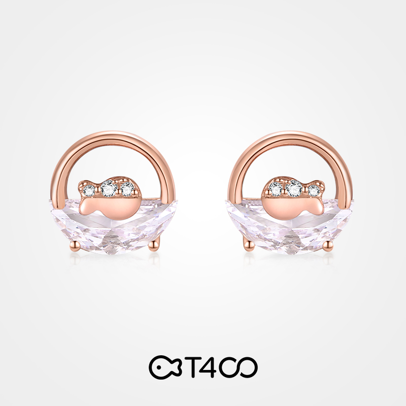 T400小丑鱼耳钉女纯银2022年新款潮高级感气质高级耳环小众设计感