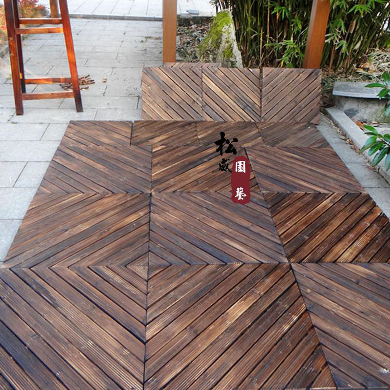 大自然防腐木户外地板 阳台木地板花园庭院 碳化木地板室外露台