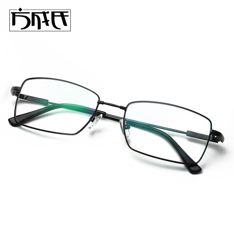 超轻纤细边记忆金属眼镜框男士钛合金方形全框近视商务配镜17402