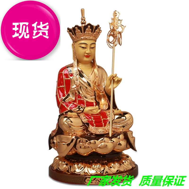 纯鎏金地藏王菩萨摆件娑婆三圣家居 佛像8246l铜其他特色工艺品