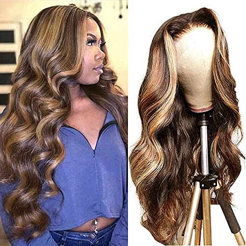 Highlight Ombre Lace Front Wigs Human Hair Colored Body Wave