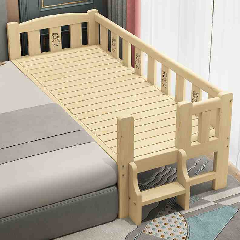 实木松木拼接床C加宽延伸环保免漆定制单人床架加长床板儿童床定
