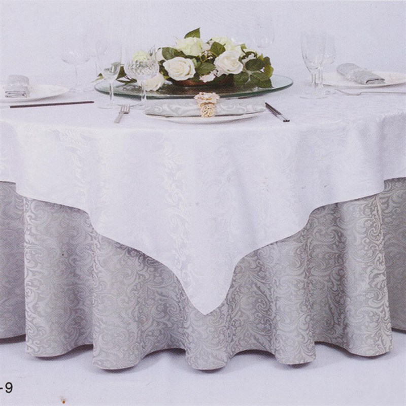 用式印花白色布方口布餐垫酒店会所餐厅专L欧浅灰色艺圆桌布餐椅