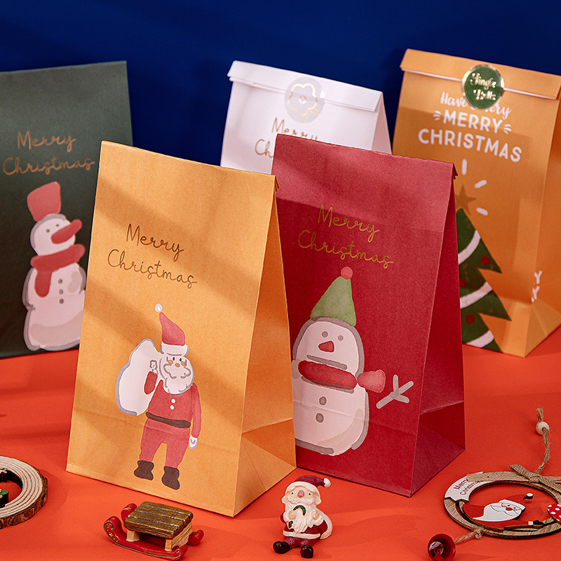 圣诞节包装袋 烘焙礼物牛轧糖雪花酥 苹果盒饼干糖果礼品袋纸袋