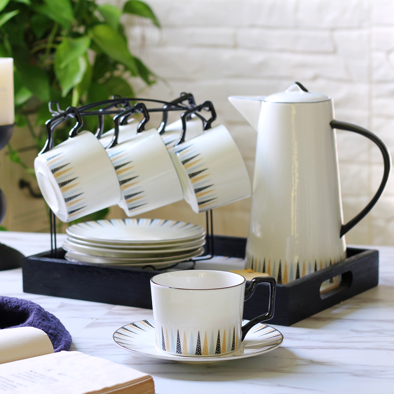 欧式骨瓷北欧茶具套装现代下午茶家用咖啡套具简约咖啡杯英式美式