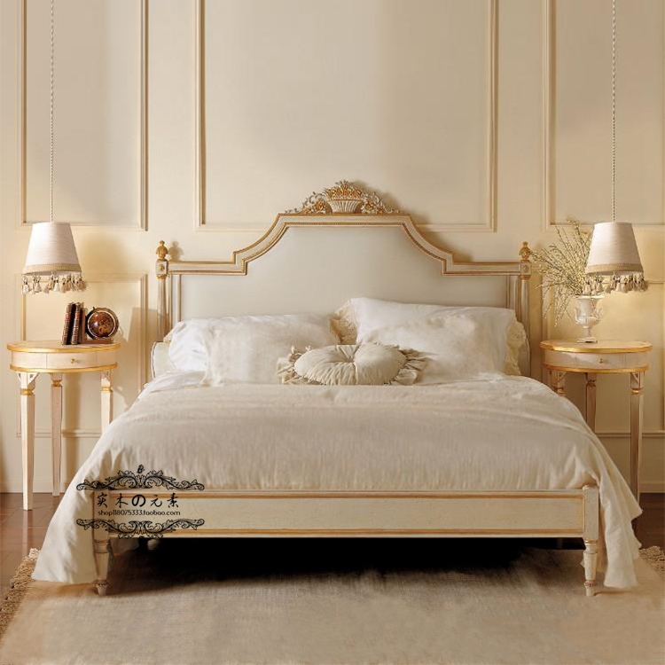 现代简约实木床品质中式复古怀旧双人床别墅卧室1.8米1.5米公主床