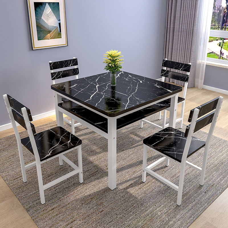 简约家用小户型餐桌椅组合饭桌经济型简易双层餐桌正方形四方桌子