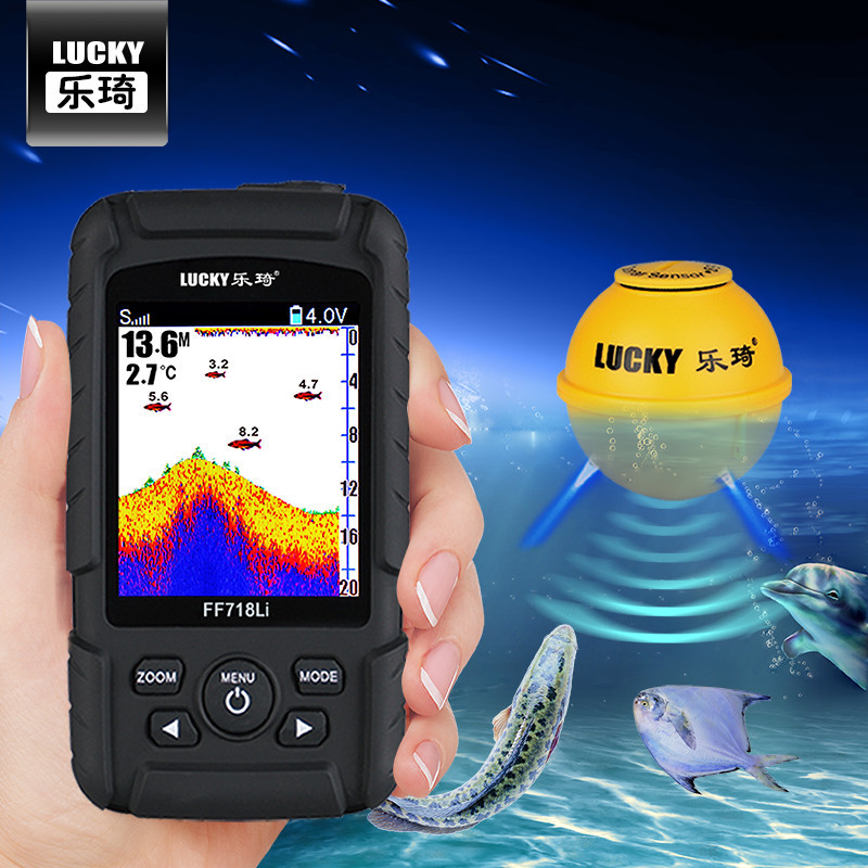乐琦无线探鱼器鱼充电防水水彩屏智能声纳鱼群探测器中文可视自动