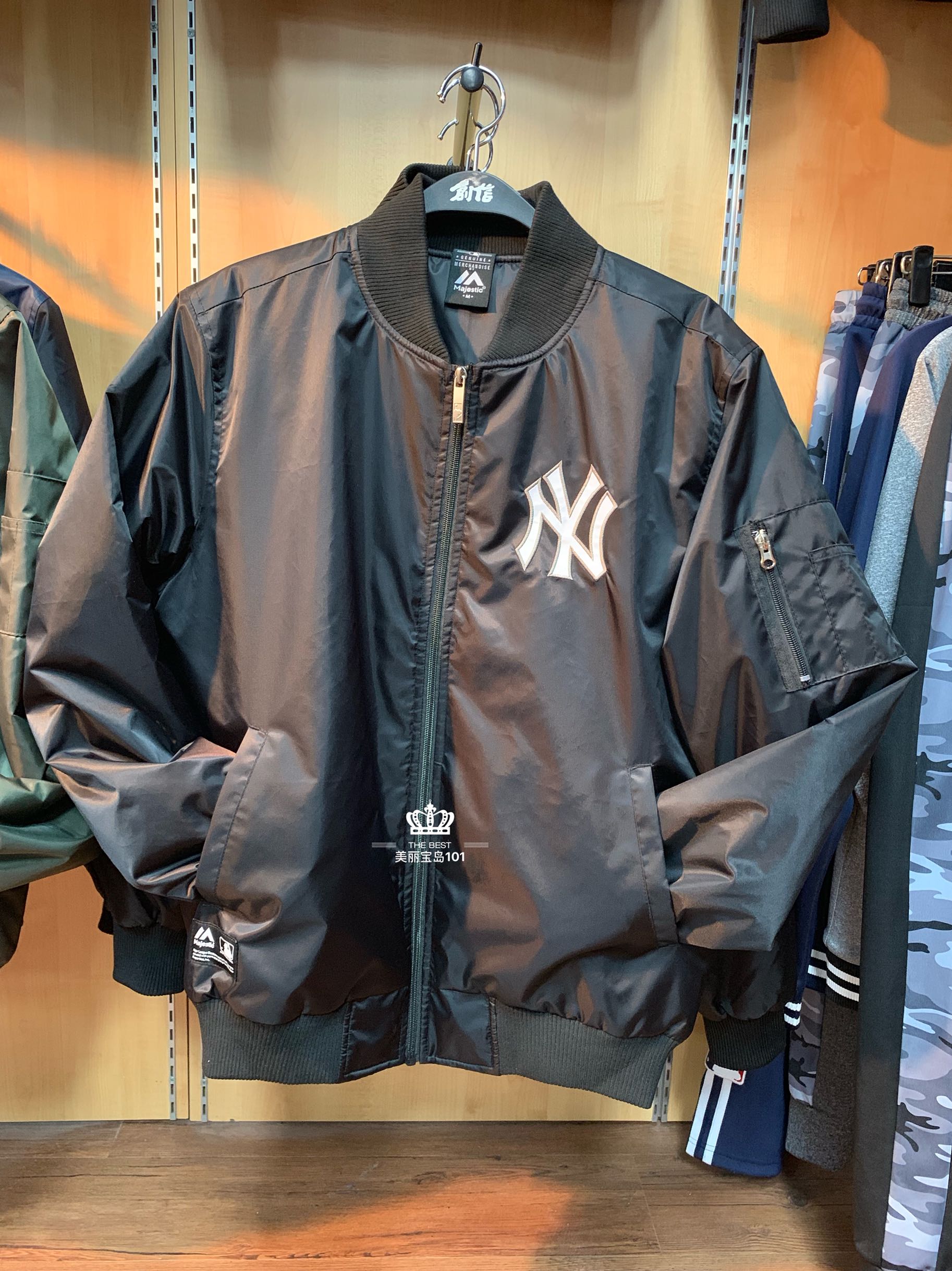 台湾专柜 MLB 洋基队 秋冬新款男士棒球服外套 夹克棉衣保暖棉服