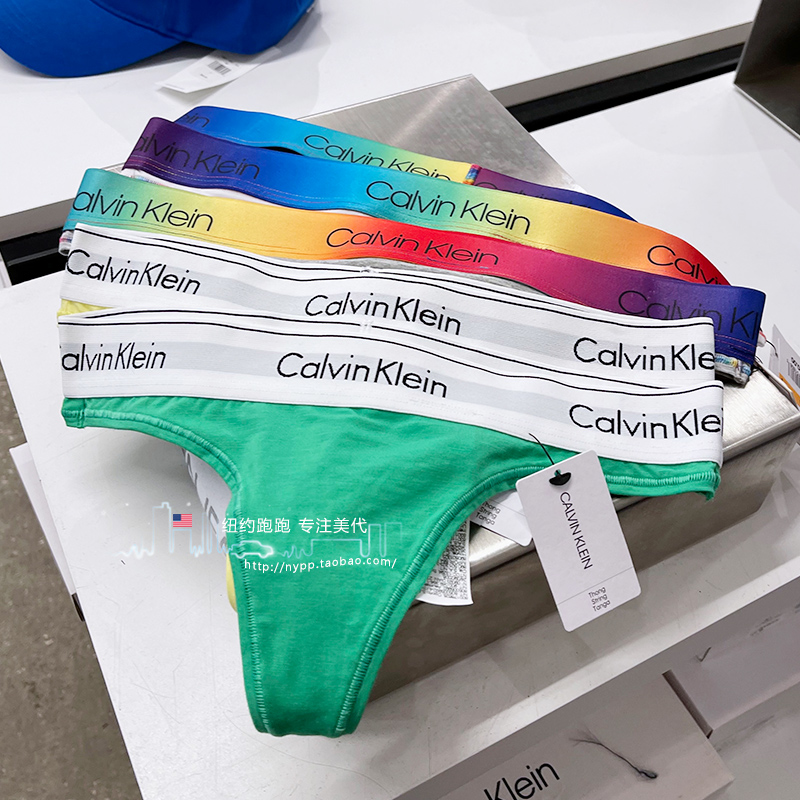 纽约跑跑 女装Calvin Klein/CK女士彩虹系列运动健身无痕丁字内裤