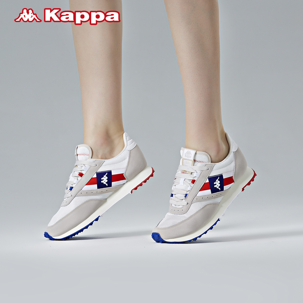 Kappa卡帕复古跑鞋情侣男女运动德训跑步鞋休闲阿甘鞋健步旅游鞋