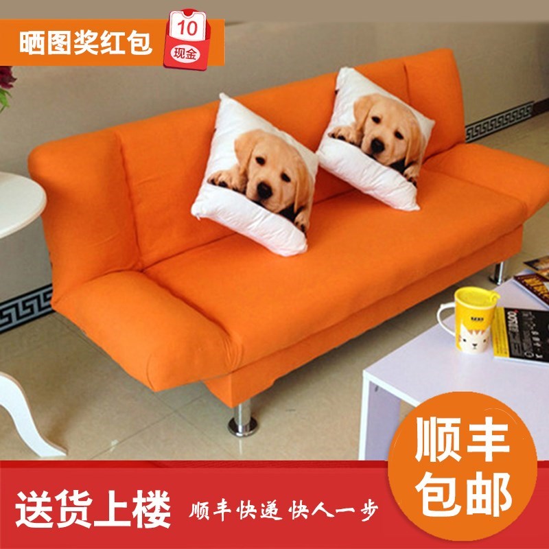 厦门特价小户型1.2 1.8米折叠多功能简易沙发 双人三人布艺沙发床