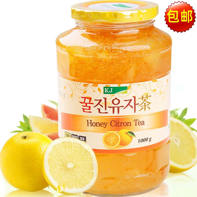 包邮 韩国原装进口 KJ蜂蜜柚子茶  冲饮国际水果茶1000g/瓶1KG