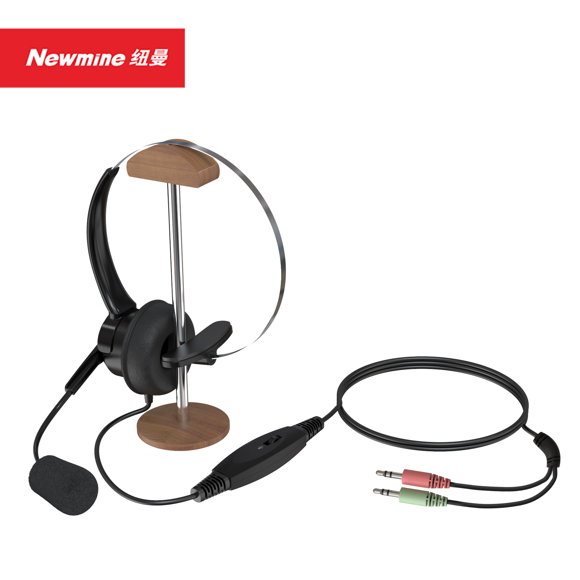 纽曼NM-HW700话务耳麦语音客服专用降噪头戴式电脑单耳式有线耳机