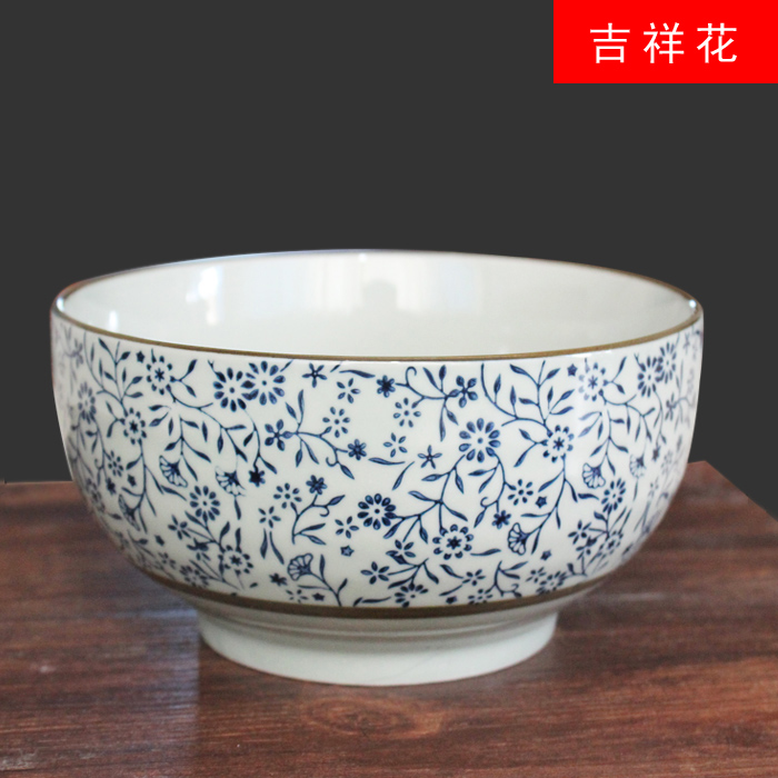 6英寸面碗 日式和风手绘釉下彩陶瓷家用汤碗烫面条碗沙拉碗包邮
