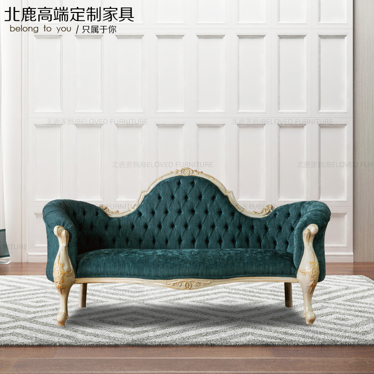 美式欧式实木框架真皮布艺沙发客厅家具韩式双人三人沙发客厅美式