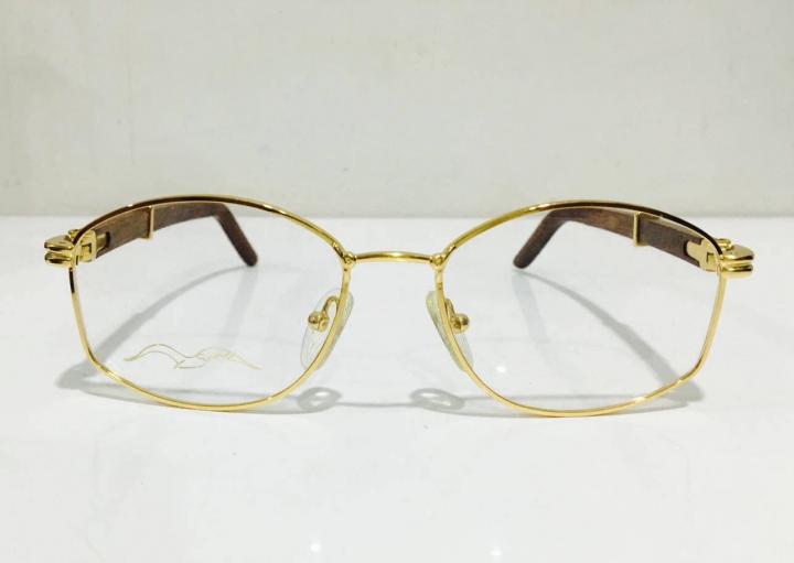美国代购Authentic㊣ 古着华丽精致金色框架木质镜架复古太阳眼镜