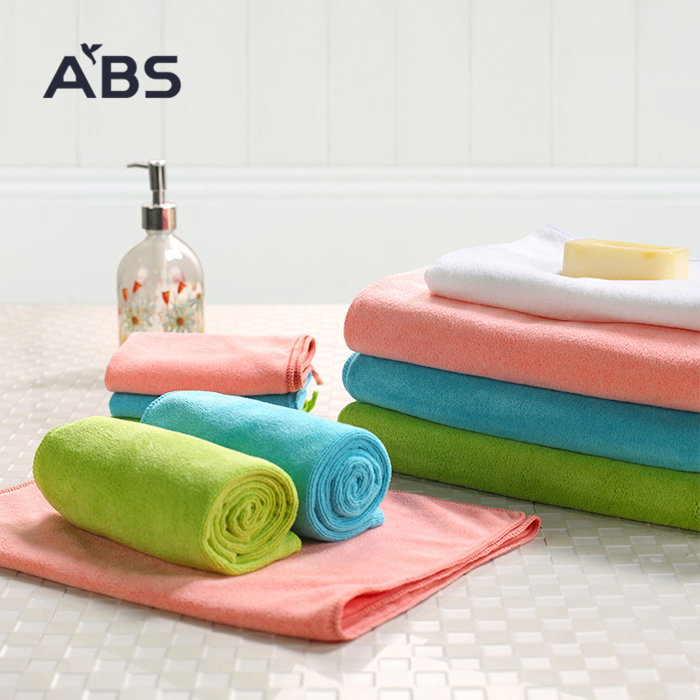 ABS爱彼此 吸水毛巾家用洁面巾洗脸毛巾纤维面巾浴巾