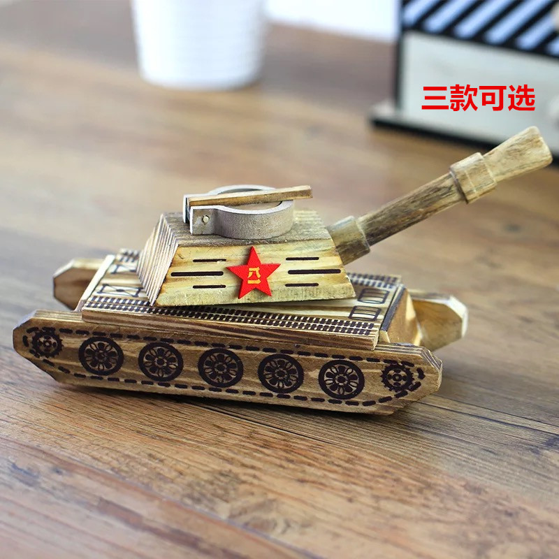 木制工艺品木质坦克模型军事战车模型仿真儿童玩具坦克音乐盒包邮