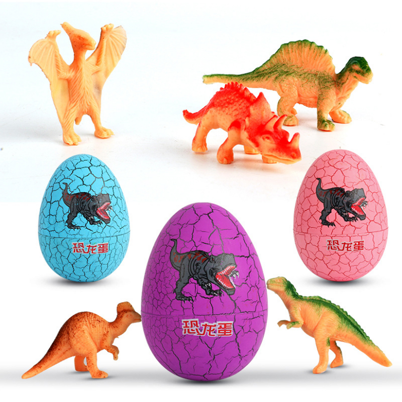 六色缤纷恐龙蛋彩色裂纹创意扭扭蛋仿真恐龙动物玩具模型儿童玩具