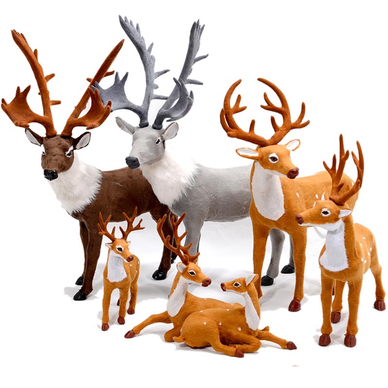 仿真梅花鹿麋鹿驯鹿大摆件橱窗布置圣诞节装饰品道具用品小鹿公仔