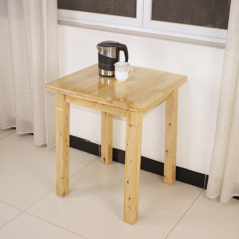 简约全实木小方桌正方形60cm柏木家用小桌子饭桌咖啡桌靠墙桌定做