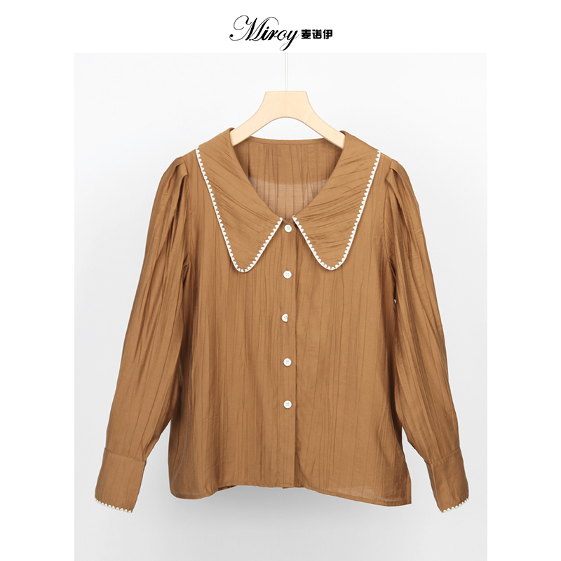 miroy/麦诺伊2021 冬新款韩风宽松设计感女长袖衬衫MR421412251