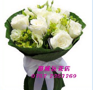 9朵白玫瑰 惠州鲜花 博罗配送 同城速递 淡水大亚湾惠东陈江鲜花