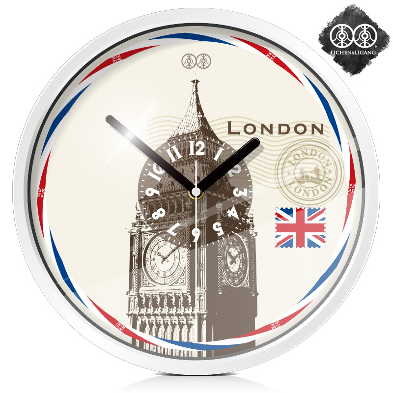 李李 艺术挂钟 客厅个性创意钟表石英静音现代伦敦大本钟挂表