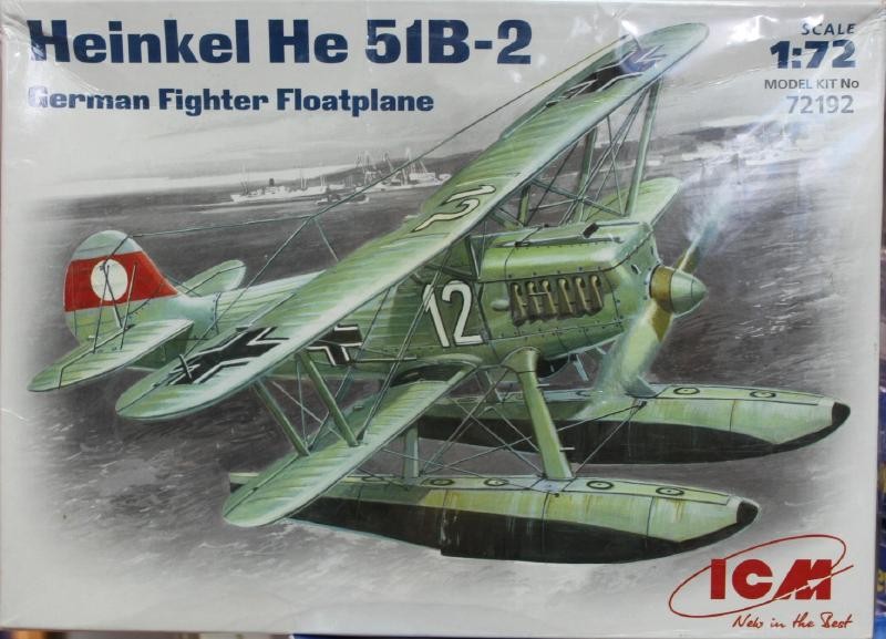 ICM军事模型 72192 1/72 德军亨克尔He51B2 水上飞机模型