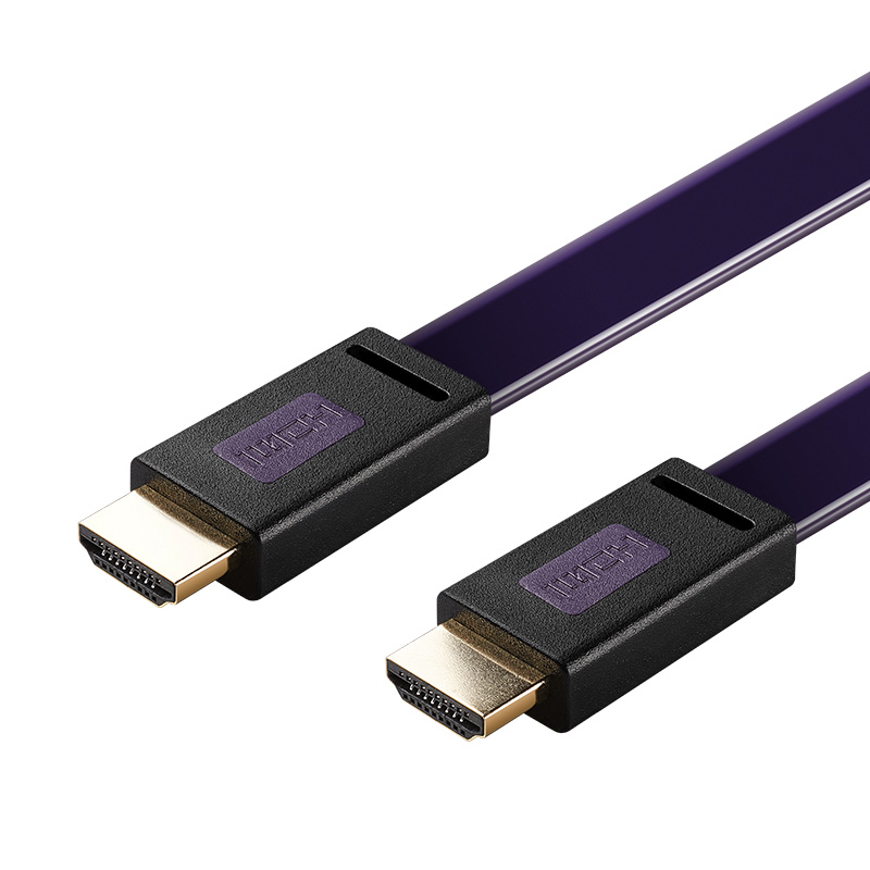 HDMI高清线连接线 电视电脑用 紫色扁平线 HDMI高清线 1.5M